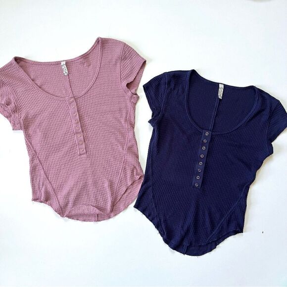 Bundle of 2 Free People One Of The Girls Baby Tees XS - Picture 1 of 9